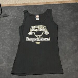 Vintage Y2K Harley-Davidson Womens Tank Top Biker Freeport Bahamas Sleeveless
